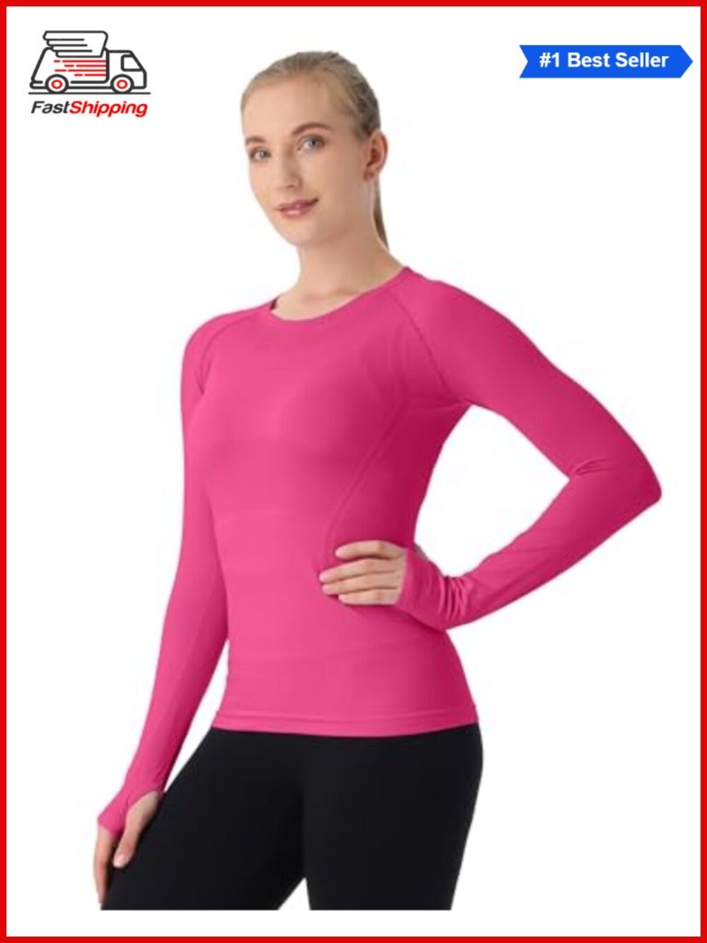 Seamless Long Sleeve Workout Top Thumb Holes Mesh Gym Yoga